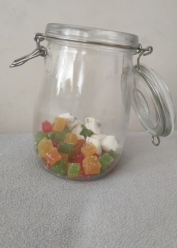 Cam Saklama Kabı /sıfır  /lastikli /kilitli/   1 litre - Görsel 2