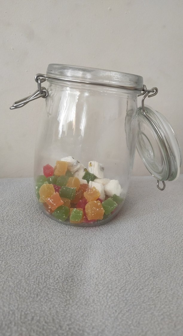 Cam Saklama Kabı /sıfır  /lastikli /kilitli/   1 litre - Görsel 2