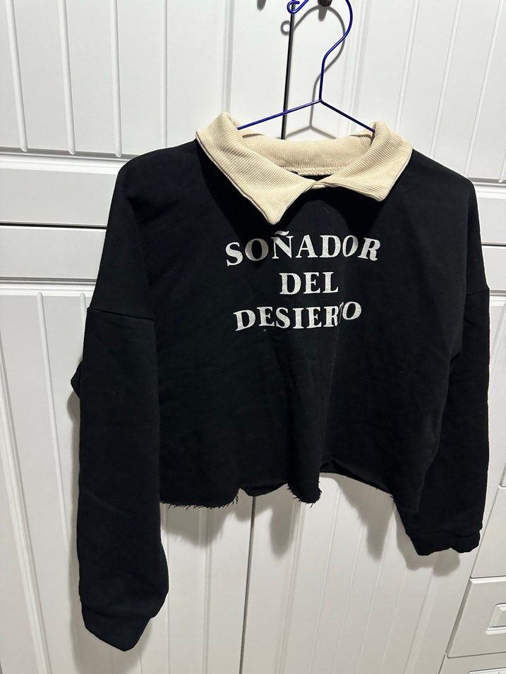 Siyah Baskılı Uzun Kollu Kadın Sweatshirt - Görsel 2