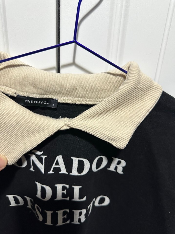 Siyah Baskılı Uzun Kollu Kadın Sweatshirt - Görsel 3