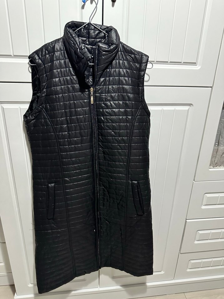 Siyah Fermuarlı Kadın Midi Yelek - Görsel 2