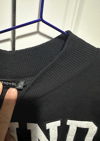 Kadın Siyah Baskılı Bisiklet Yaka Sweatshirt - Görsel 5