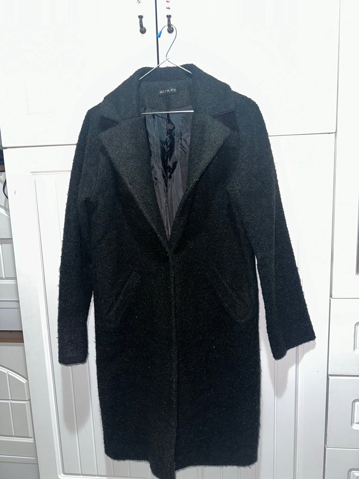 Siyah Yumuşak Dokulu Uzun Kaban - Görsel 2