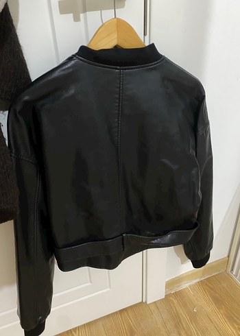 Zara Siyah Deri Ceket - Görsel 3