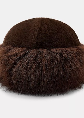 Kahverengi Kürklü Zara Şapka - Görsel 4