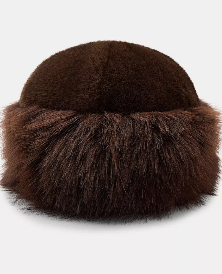 Kahverengi Kürklü Zara Şapka - Görsel 4