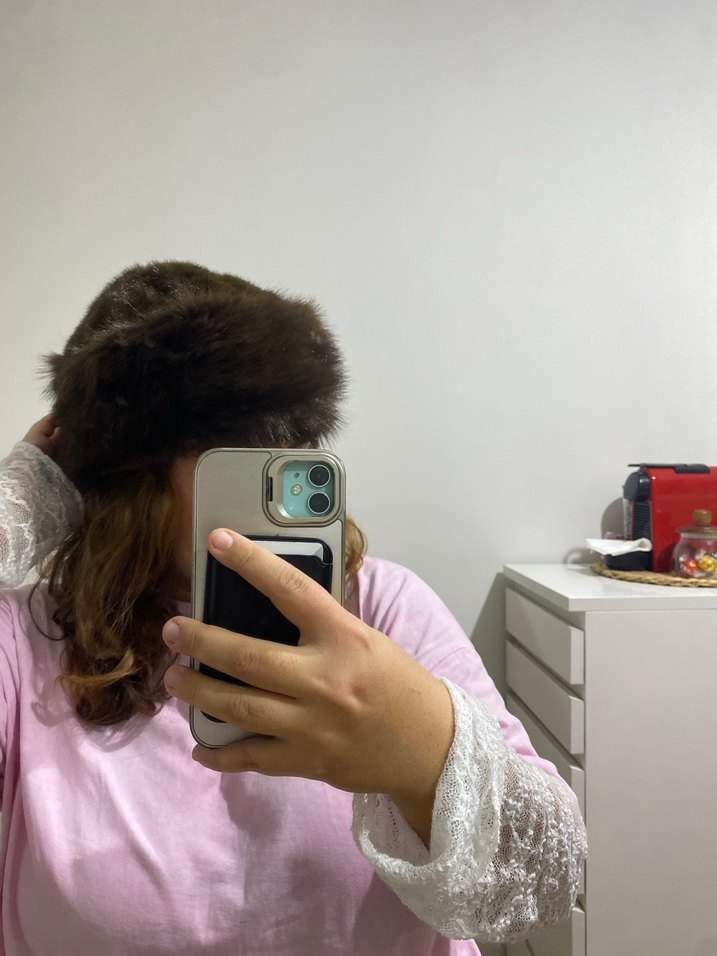 Kahverengi Kürklü Zara Şapka - Görsel 3