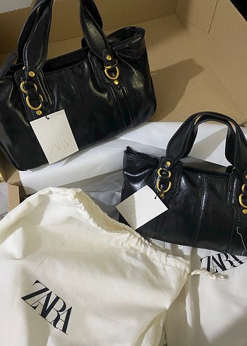 Zara Siyah Deri Metal Detaylı Kadın Çanta - Görsel 2