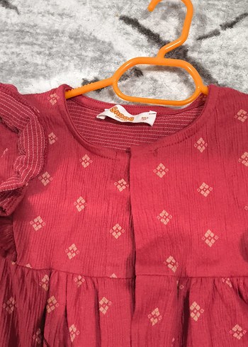 Kız Çocuk Koyu Kırmızı Bohem Uzun Kollu Elbise - Görsel 2