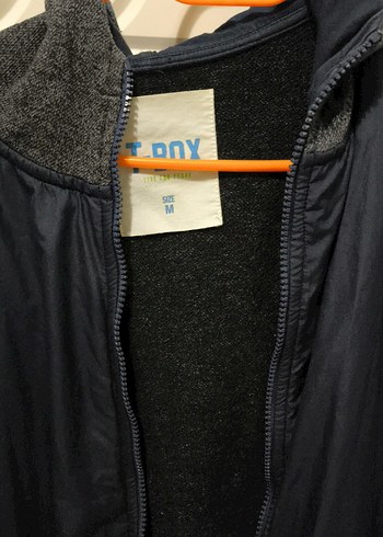 Gri kapşonlu Erkek Fermuarlı Ceket - Görsel 3