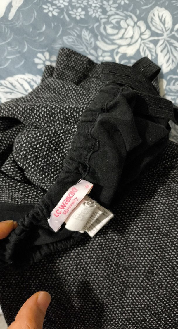 Gri Örme Rahat Kesim Kadın hamilelik tayt - Görsel 4