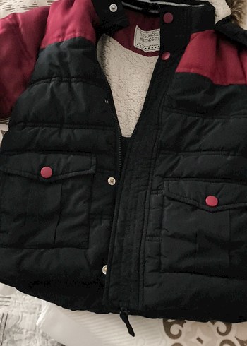 Bordo Siyah Erkek Çocuk Kürklü Mont - Görsel 5