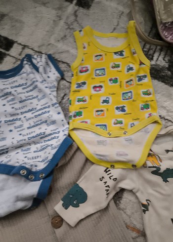 Gri Örme Bebek Tulumu ve Atlet Seti - Görsel 5