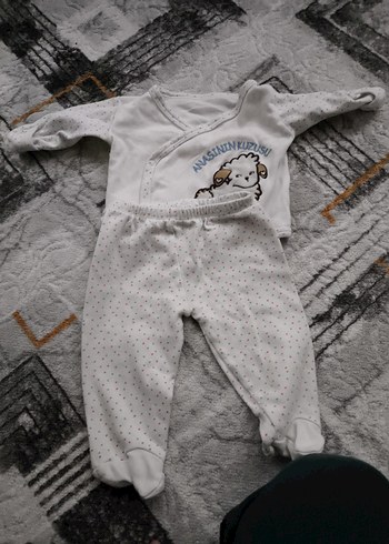 Gri Örme Bebek Tulumu ve Atlet Seti - Görsel 8