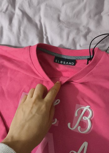 Pembe Baskılı uzun a Kollu sweet - Görsel 3