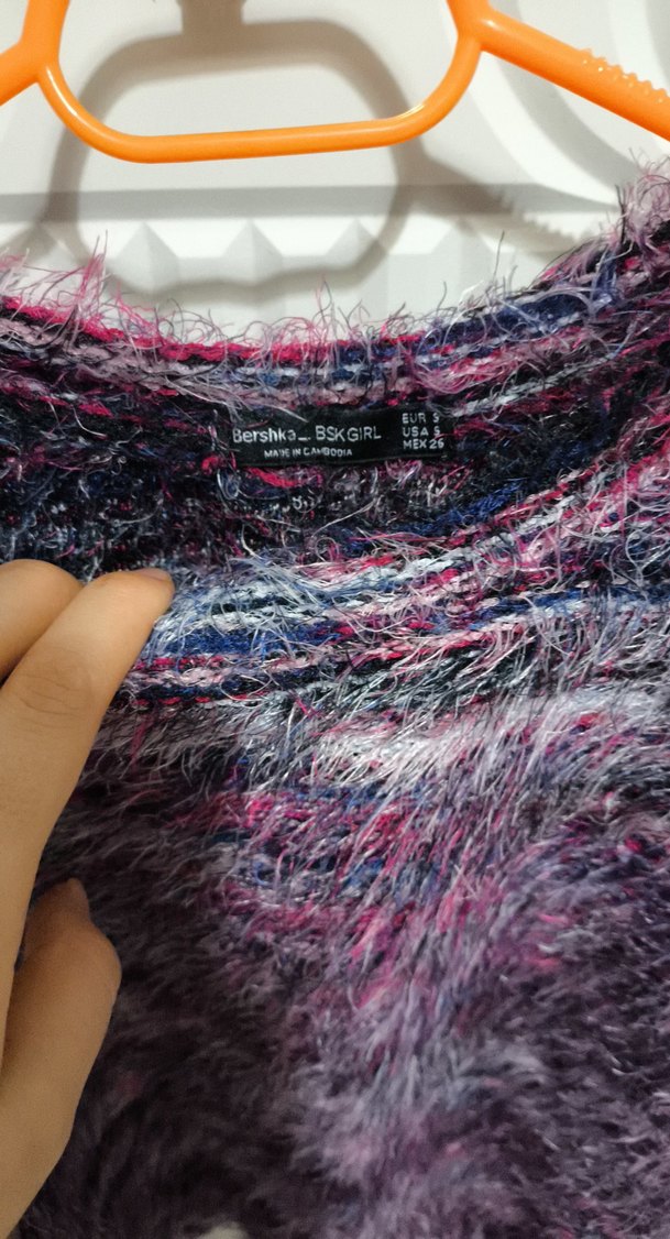 Mor Tonlarda Örgü Kadın Kazak - Görsel 4