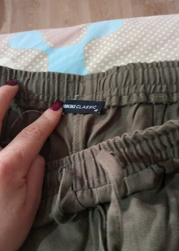 Kadın Keten Rahat Kesim Kahverengi Pantolon - Görsel 3