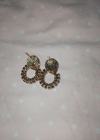 Bej Payetli Mini Düğün Küpeleri - Görsel 3