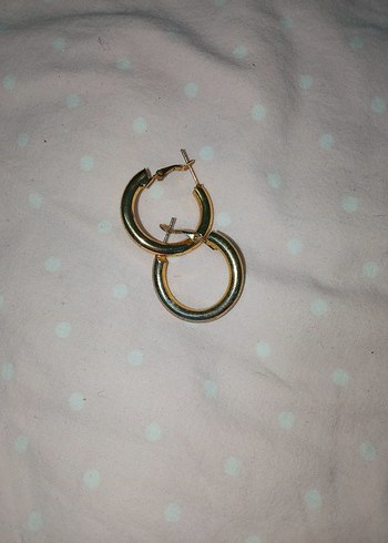 Minimalist Altın Kaplama Halka Küpe - Görsel 2