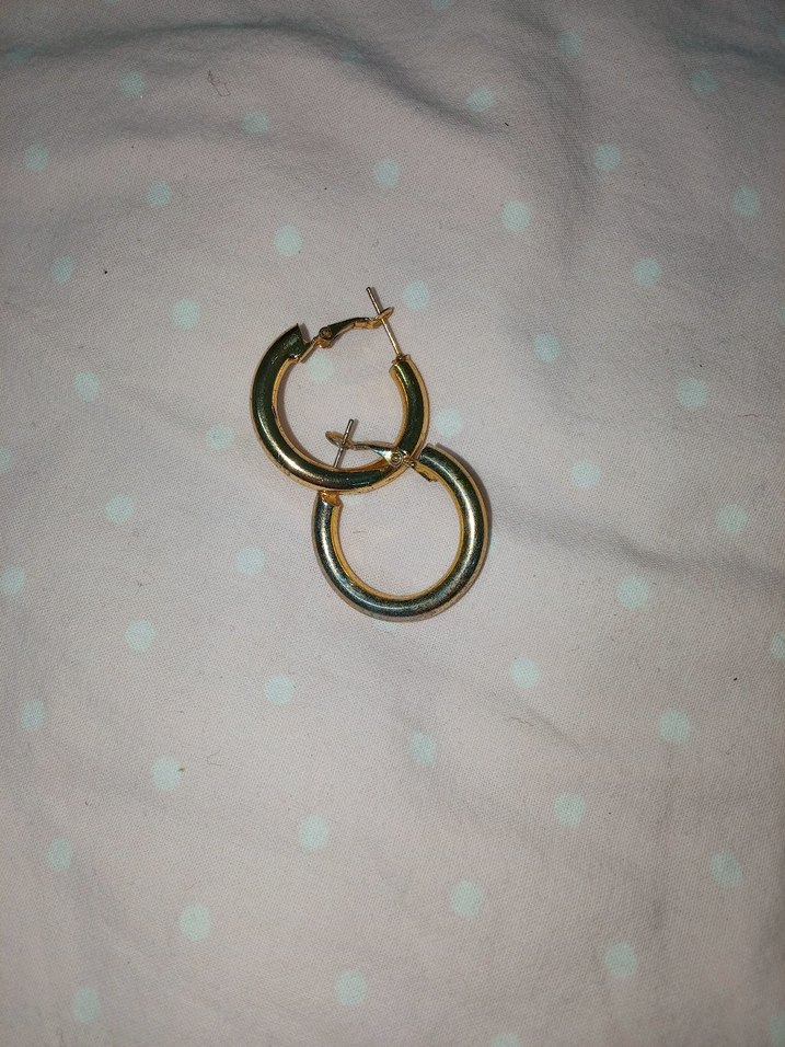 Minimalist Altın Kaplama Halka Küpe - Görsel 2