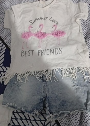 Kız Çocuk Beyaz Uzun Kollu Fırfırlı Tişört - Görsel 3