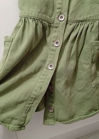 Düğmeli Keten Kız salopet takım(sıfır ayarında) - Görsel 5