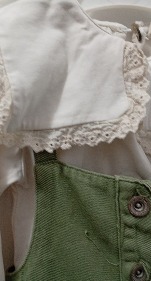 Düğmeli Keten Kız salopet takım(sıfır ayarında) - Görsel 2