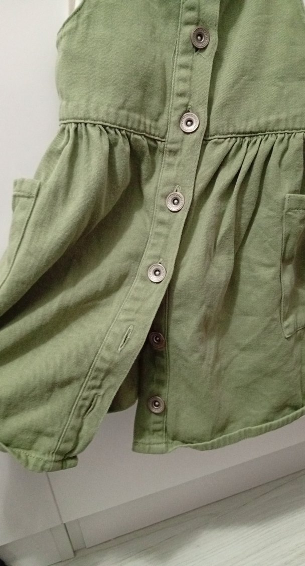 Düğmeli Keten Kız salopet takım(sıfır ayarında) - Görsel 5