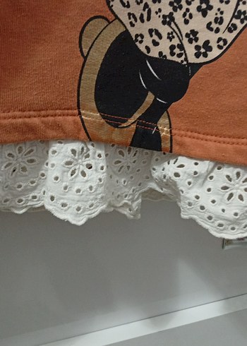 Kız Çocuk Kahverengi Minnie Mouse Baskılı Sweatshirt takım - Görsel 3