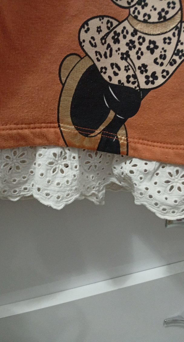 Kız Çocuk Kahverengi Minnie Mouse Baskılı Sweatshirt takım - Görsel 3