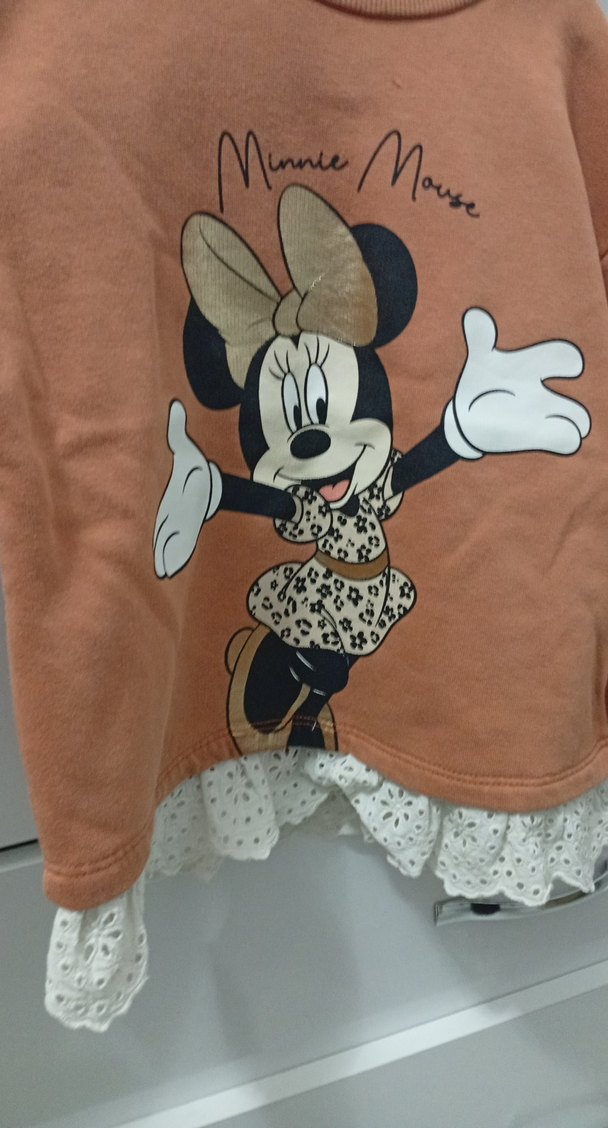Kız Çocuk Kahverengi Minnie Mouse Baskılı Sweatshirt takım - Görsel 2