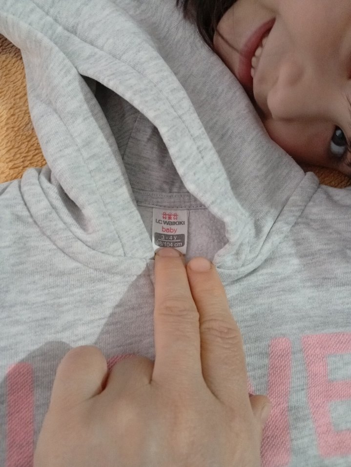 Kız Çocuk Gri Kapüşonlu Fermuarlı Sweatshirt - Görsel 5