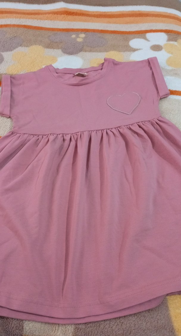 Pembe Kız Çocuk Fırfırlı Elbise - Görsel 5