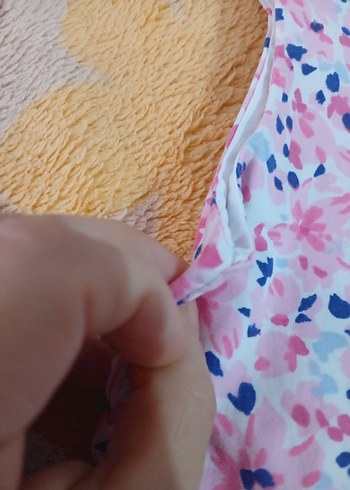 Kız Çocuk Pembe Renkli V Yaka elbise - Görsel 5