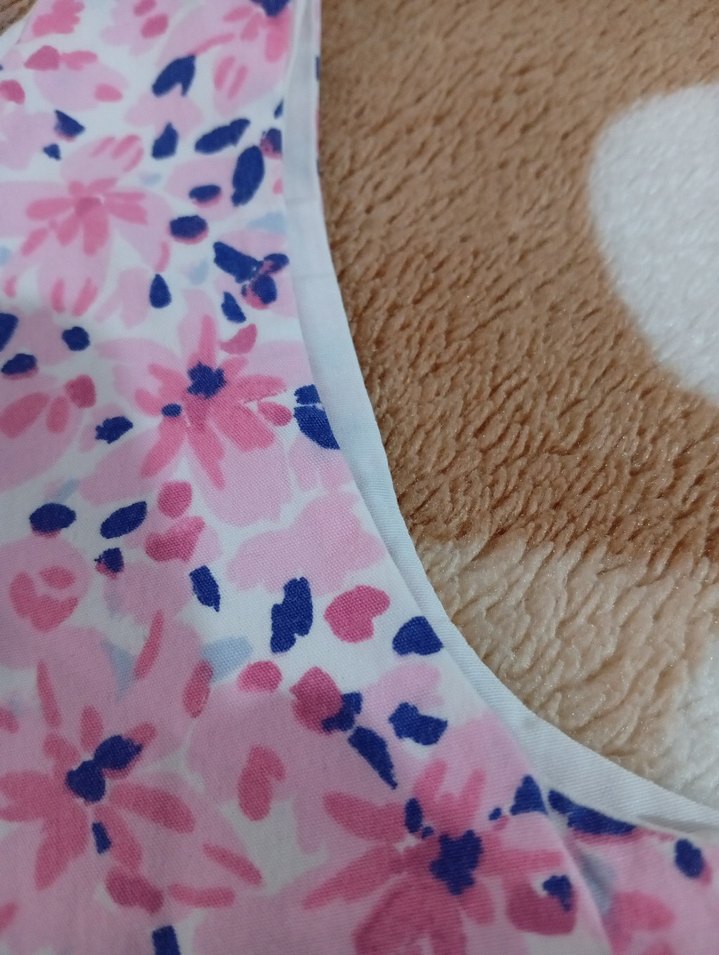 Kız Çocuk Pembe Renkli V Yaka elbise - Görsel 3