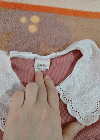 Düğmeli Pembe Kız çocuk elbise - Görsel 5