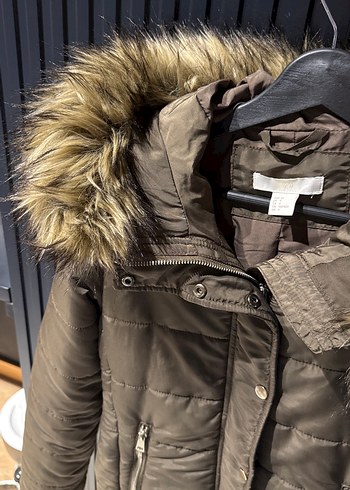 Hadi yeşili Kadın Midi Kışlık Fermuarlı Ceket - Görsel 2