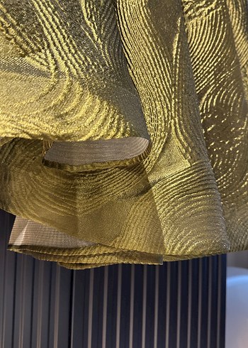 Drapeli Tek Omuzlu Uzun Abiye Elbise - Görsel 4