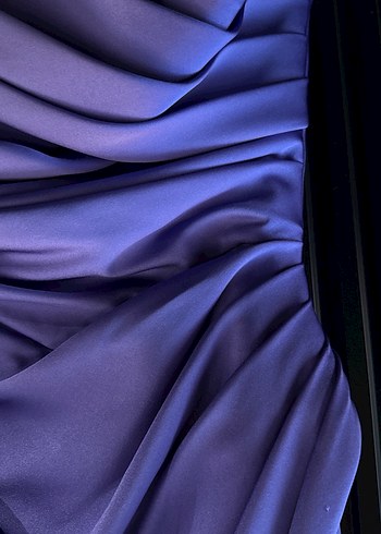 Mor Drapeli Uzun Abiye Elbise - Görsel 3