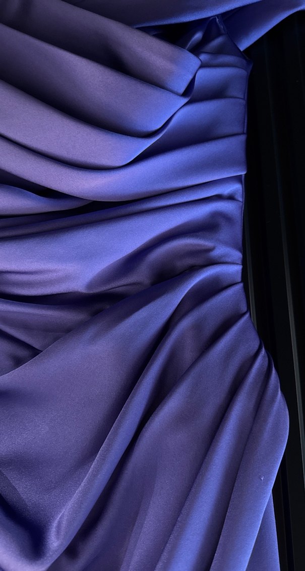 Mor Drapeli Uzun Abiye Elbise - Görsel 3