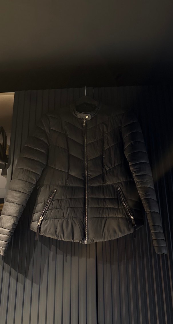 Siyah Fermuarlı Biker Kadın Ceket - Görsel 2