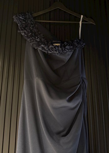 Kadın Lacivert Tek Omuz Uzun Abiye Elbise - Görsel 3