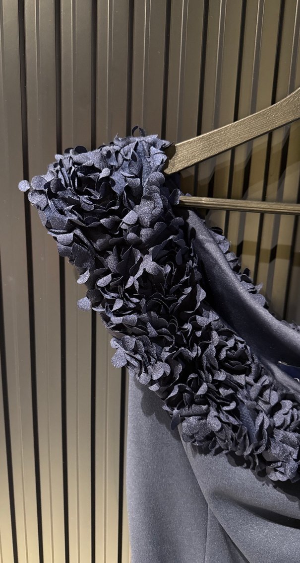 Kadın Lacivert Tek Omuz Uzun Abiye Elbise - Görsel 2