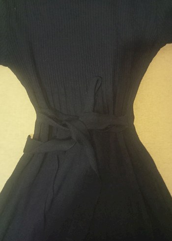 Uzun Siyah Kadın Gotik Triko Elbise - Görsel 6