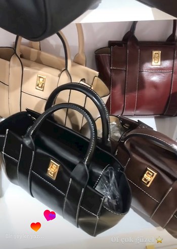 Siyah Deri Tokalı Kadın Çanta - Görsel 2