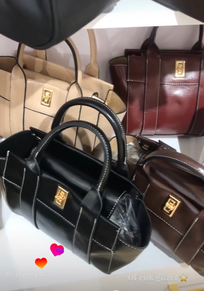 Siyah Deri Tokalı Kadın Çanta - Görsel 2