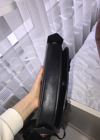 Kemer Detaylı Siyah Yılan Derisi Desenli Deri Çanta - Görsel 6