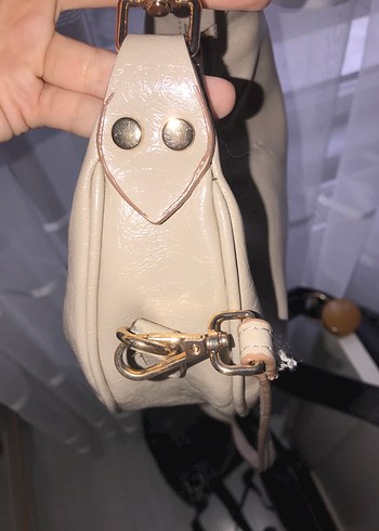 Bej Deri Kadın Omuz Çantası - Görsel 4