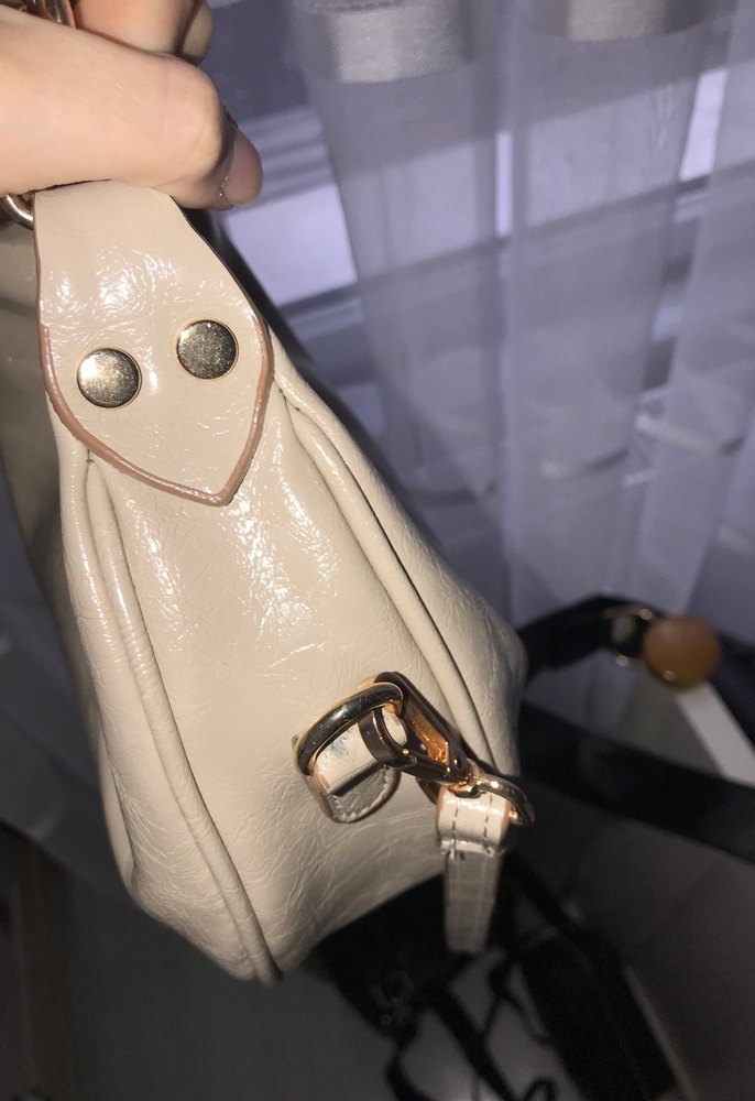 Bej Deri Kadın Omuz Çantası - Görsel 5