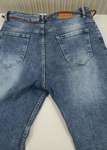 Kadın Kot Şort Kemerli Nakışlı Gri - Görsel 4